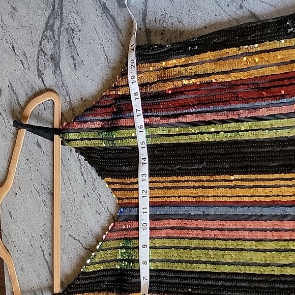 INC Women's Multi Color Stripe Sequined Glam Adjustable Strap Top XXL NWT - Picture 7 of 11